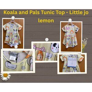 Koala and Pals Tunic Top/Dress - Little jo lemon 2T